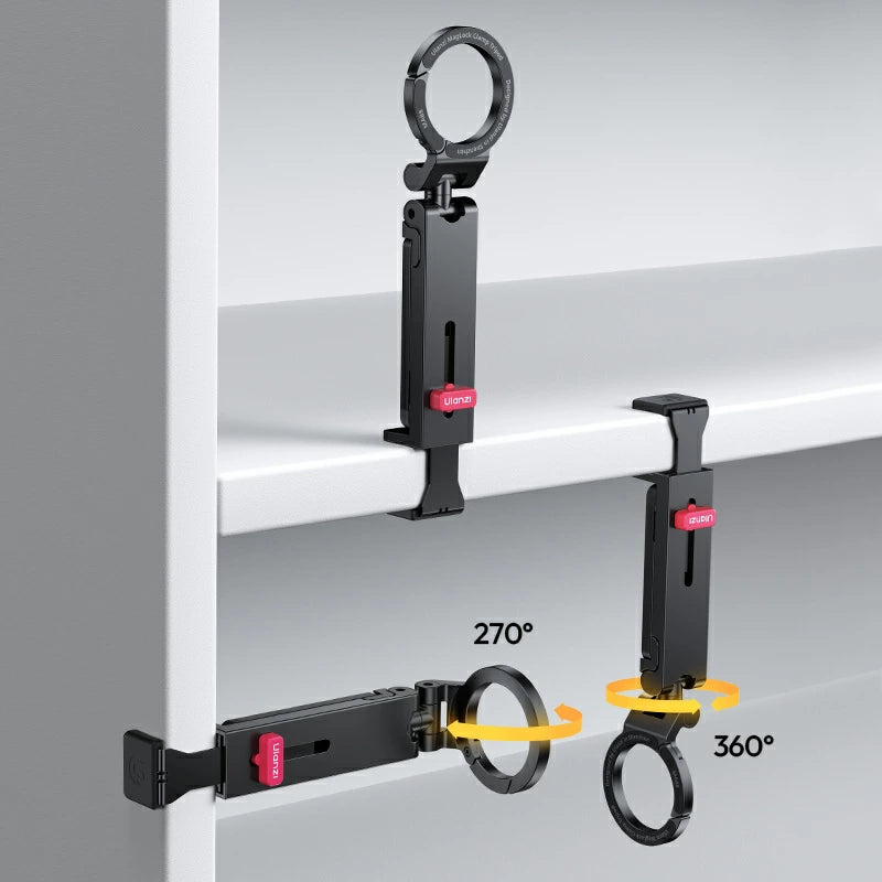 Ulanzi MA88 MagSafe対応 マグネット式ポータブル トラベルデスククリップ＆乗り物用スマホホルダー