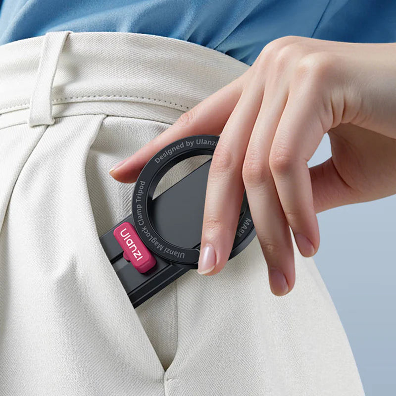 Ulanzi MA88 MagSafe対応 マグネット式ポータブル トラベルデスククリップ＆乗り物用スマホホルダー